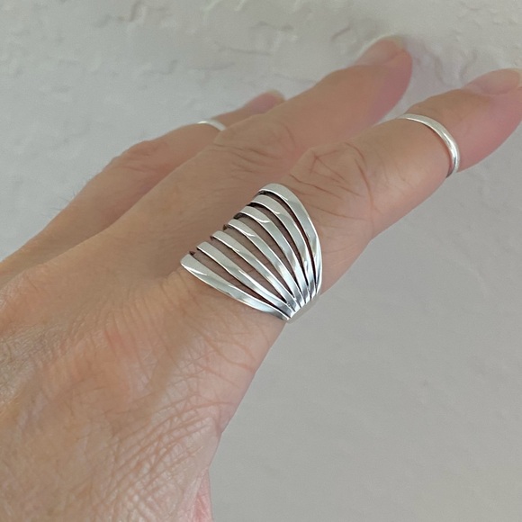 Sterling Silver Statement Ring, Boho Ring, Silver Ring - Picture 4 of 9